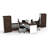Benching Desks Teamwork Corner Desk Collaboration Furniture Model F608D8043F3847E68A8A2E429011FCA6 8Pc Group Contemporary White/Espresso Color. Seating Not Included