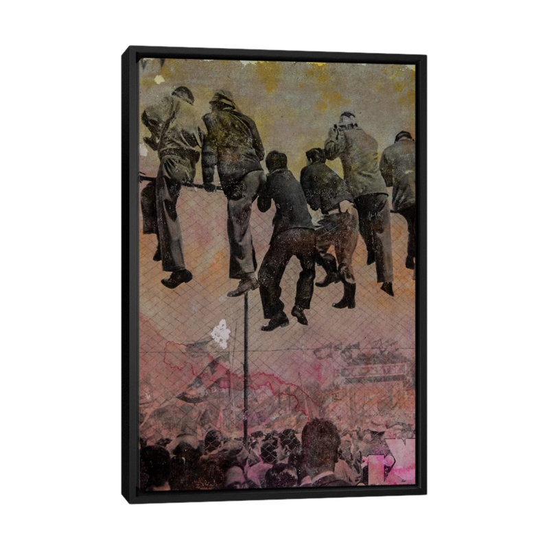 « spectateurs » par db waterman, reproduction d’impression sur toile tendue, H 26 po x l 18 po x P 1,5 po, Pas de tapis