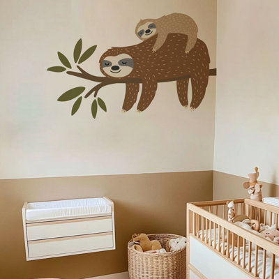 Cute Sloth Peel And Stick Wall Decals