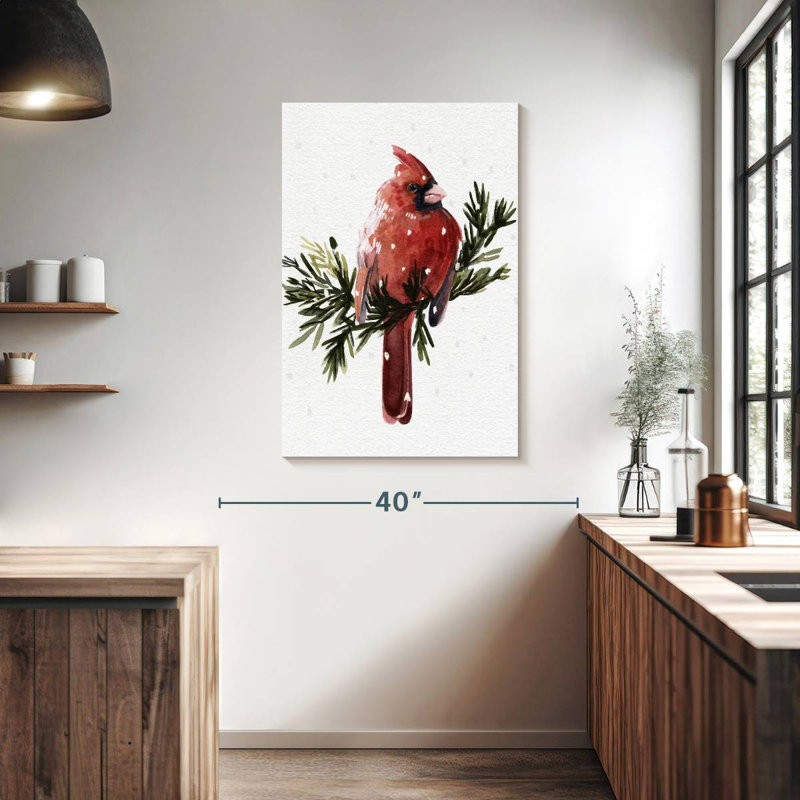 Brampt Cardinal With Snow I, 39" H x 26" W