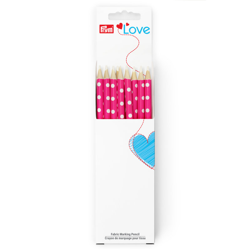 Crayons de marquage en tissu Prym Love, 10 pièces, Rose