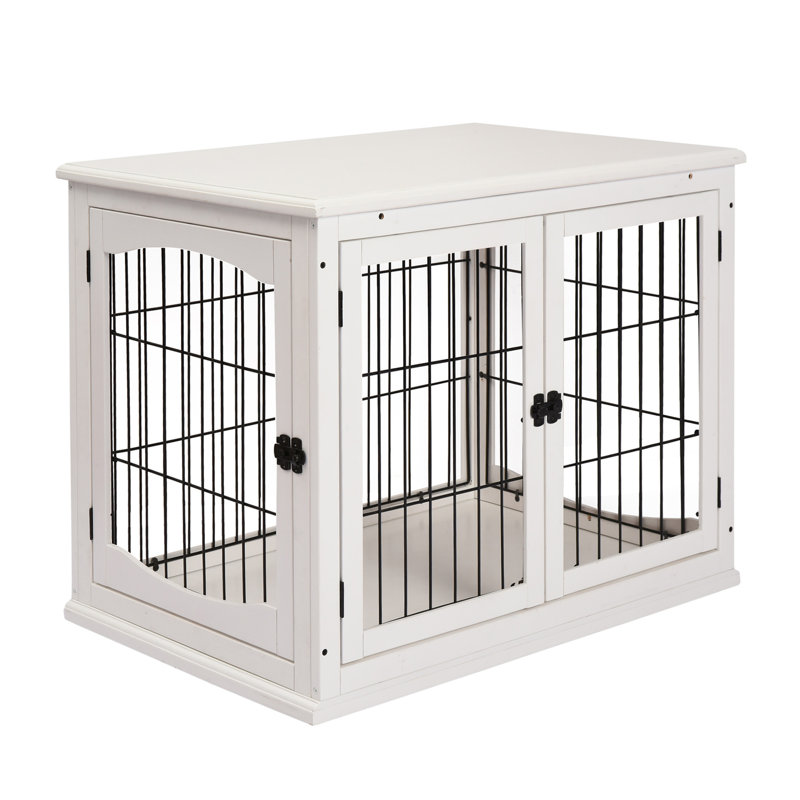 Meuble-cage pour chien, Blanc