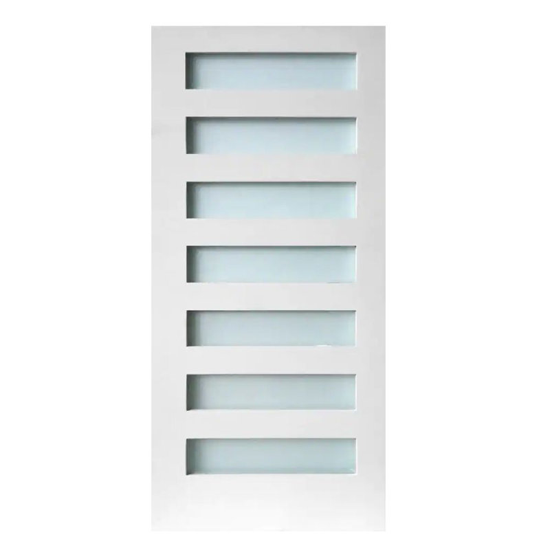 30 in. x 80 in. Satin Glass Primed MDF Interior Door