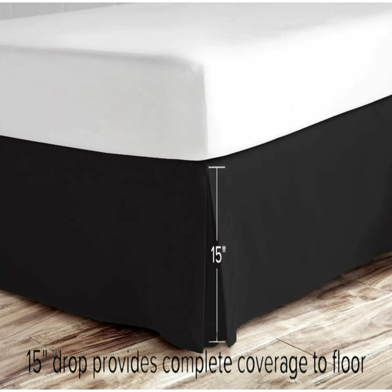 Pleated Bed Skirt, Black, Twin