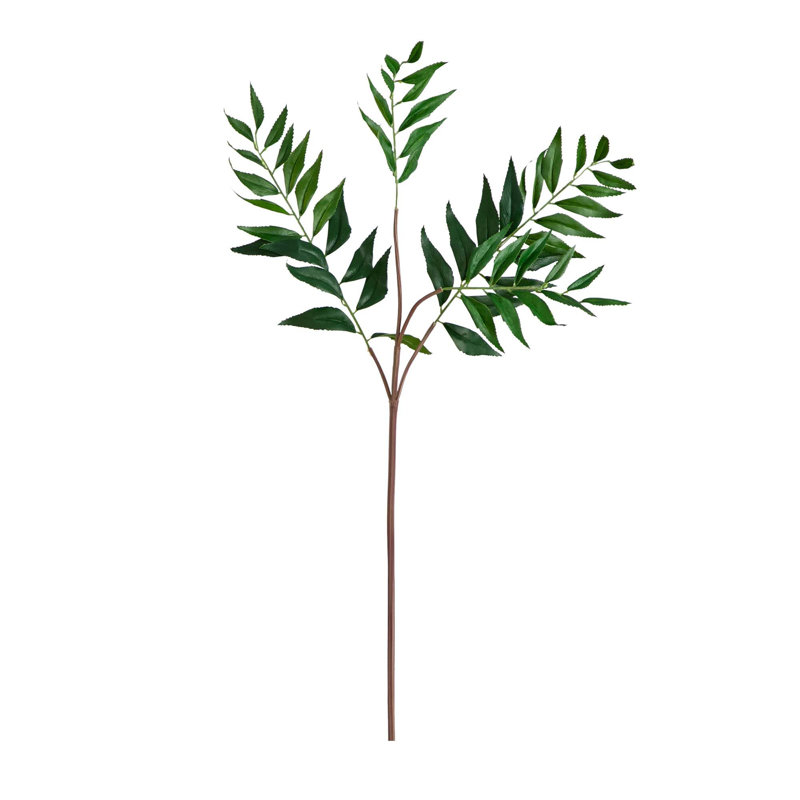 38" Green Artificial Palmate Fern Stems, Set of 3