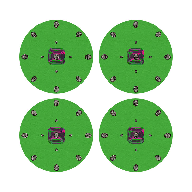 Asscher Vegan Leather Round Pebble Placemat
