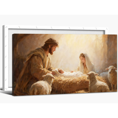 Grande scène de la Nativité, reproduction d'art sur toile, "Joseph du Christ", peinture de la naissance du Christ