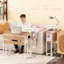 Bureau pliable avec sac de rangement, tablette et roulettes pour petits espaces, bureau à domicile