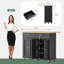 Rolling Kitchen Island Cart with Butcher Block Top, Storage Shelves and Locking Wheels-114234746