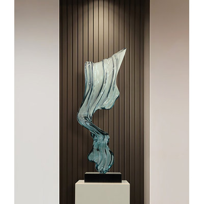 Italian Luxury Minimalist Transparent Blue Resin Abstract Decoration Item