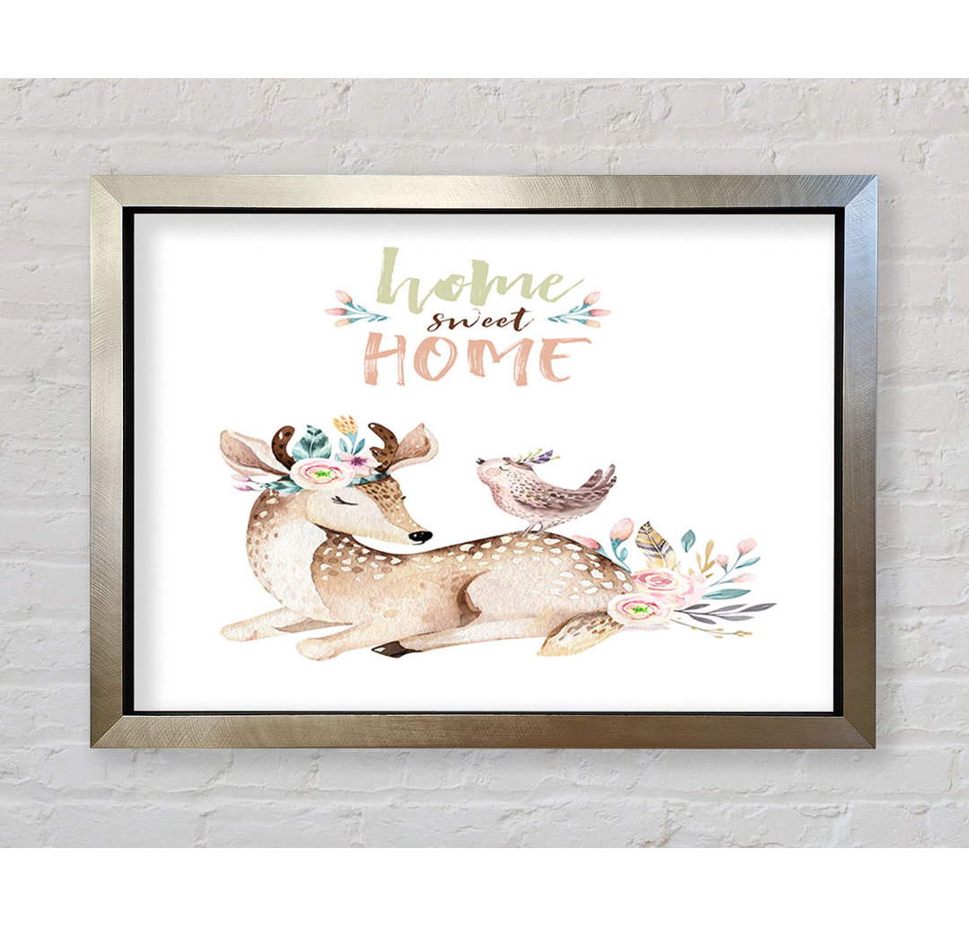 Home Sweet Home Woodland Animals Gerahmter Druck