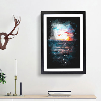 Moody Skies Above The Ocean Paint Splash - Picture Frame Graphic Art