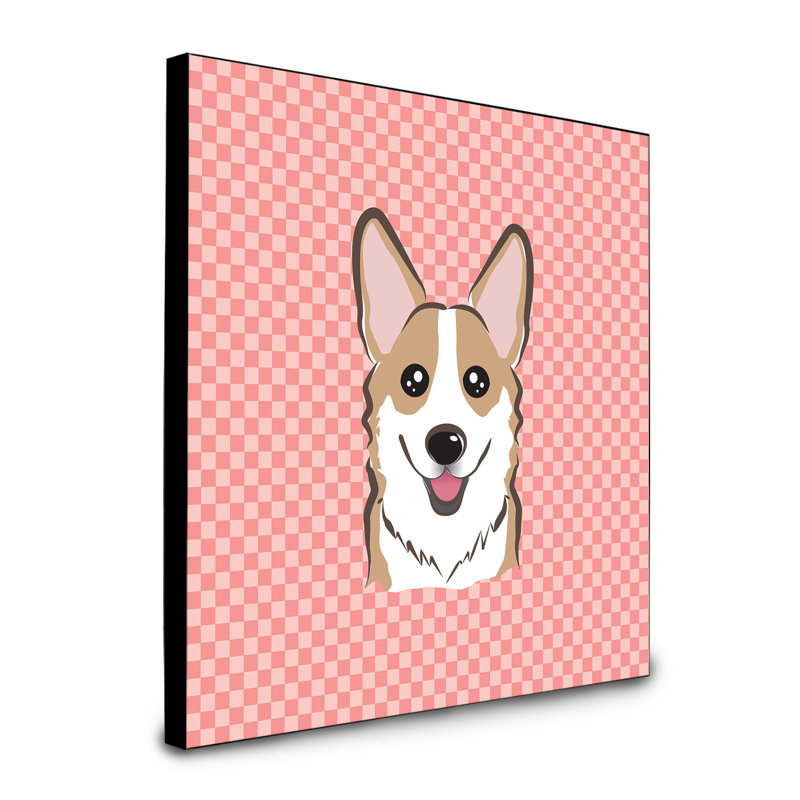 Panneau mural d’art Dungorbery, Rose, Corgi brun clair