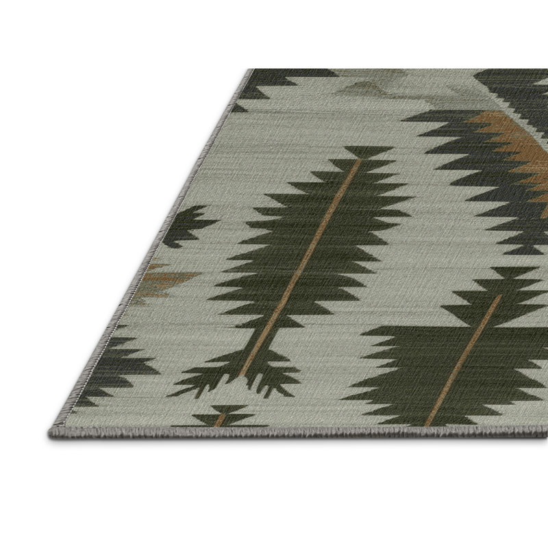 Washable Sagebrush Southwestern Area Rug, Round 8'