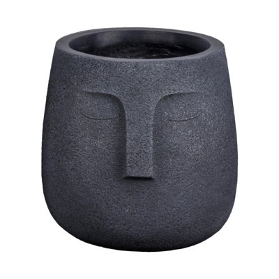 Textured Concrete Effect Face Oval Planter