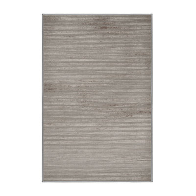 Machine Washable Abstract Gray Area Rug