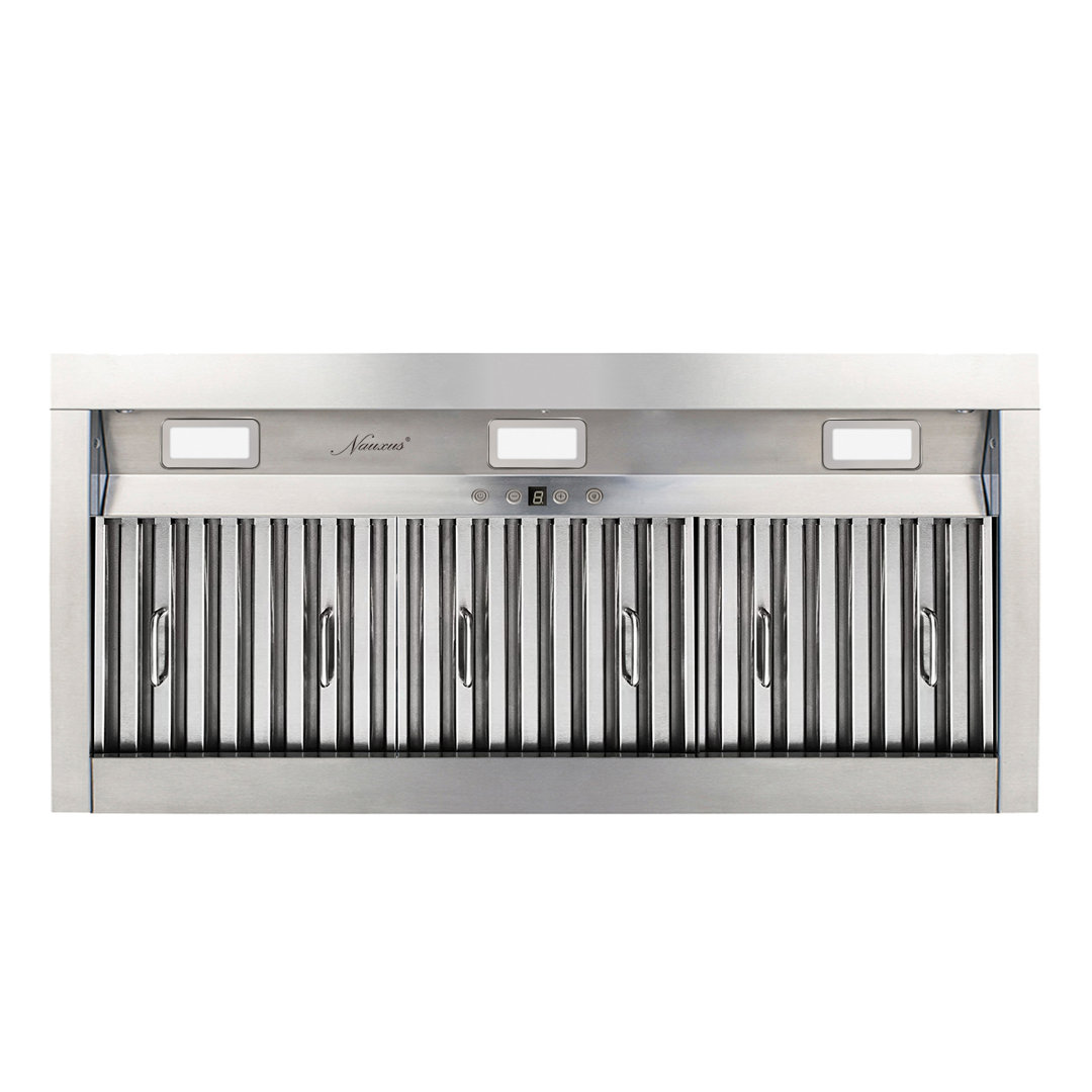 42" 1200 CFM Insert Range Hood with LED Light, Baffle Filter Stainless Steel Nauxus