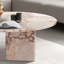 Ensemble de 2 tables basses gigognes en marbre rose naturel de luxe, fini poli, idéal pour une touche d'élégance dans votre salon.