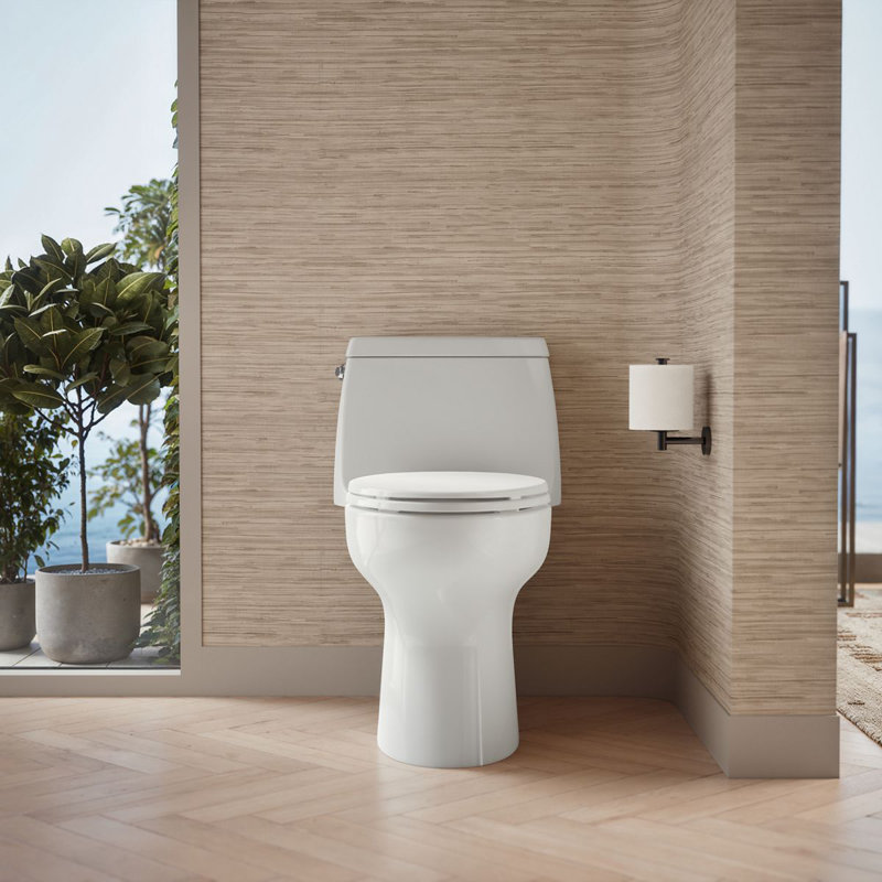 Santa Rosa Comfort Height One-Piece Compact Elongated 1.28 Gpf Toilet With Revolution 360 Swirl Flushing Technology And Continuousclean St
