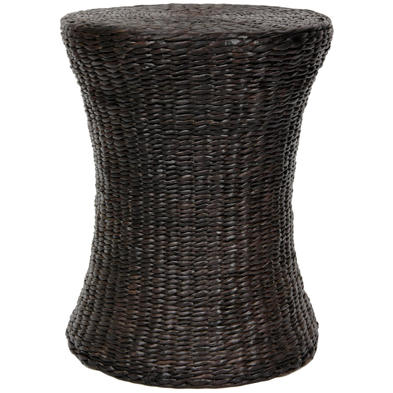 Tabouret d'appoint en rotin, Noir