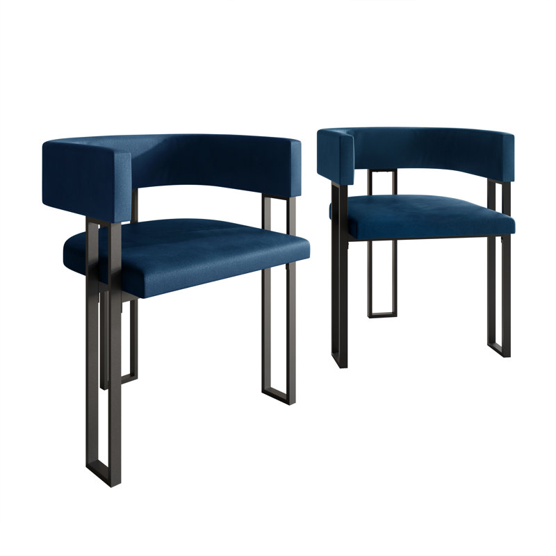 Black Dining Chair, Navy Blue