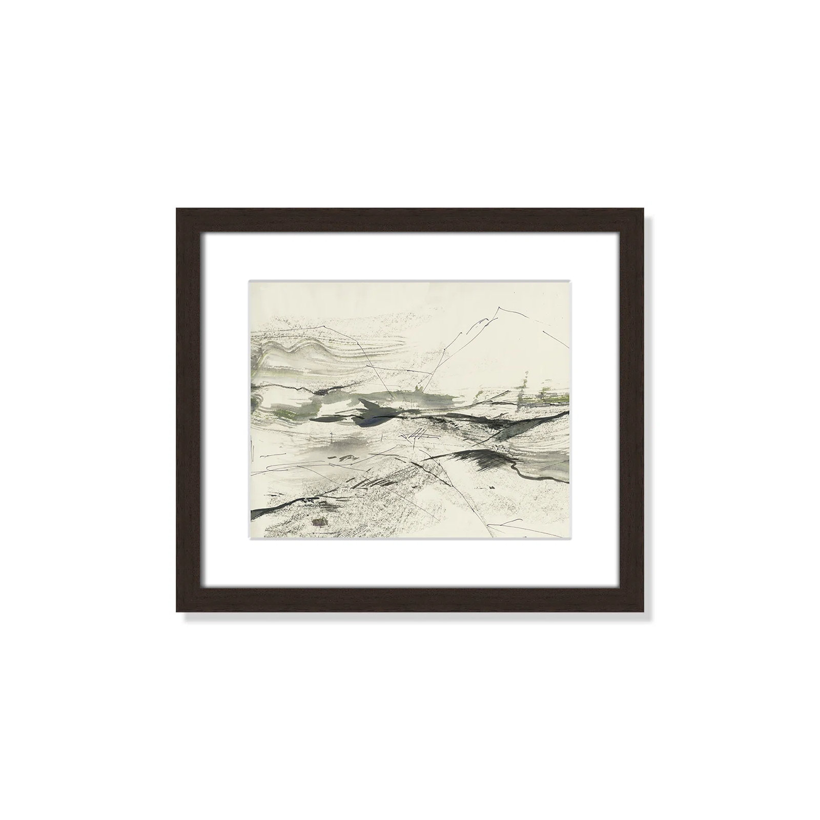 Green Sketches by PI Studio, White, Black Box Picture Framed, 13" H x 15" W x 1.25" D