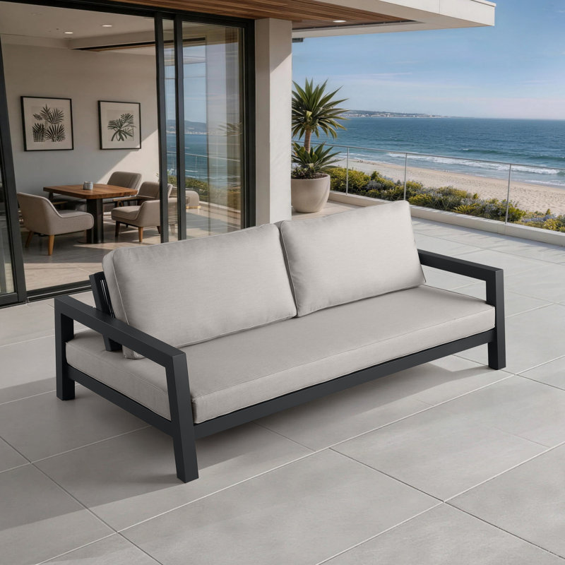Canapé d'extérieur 89 po Burchfield, Light Gray, Slate Black