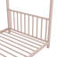 Lit plateforme simple en métal, rose-933935584