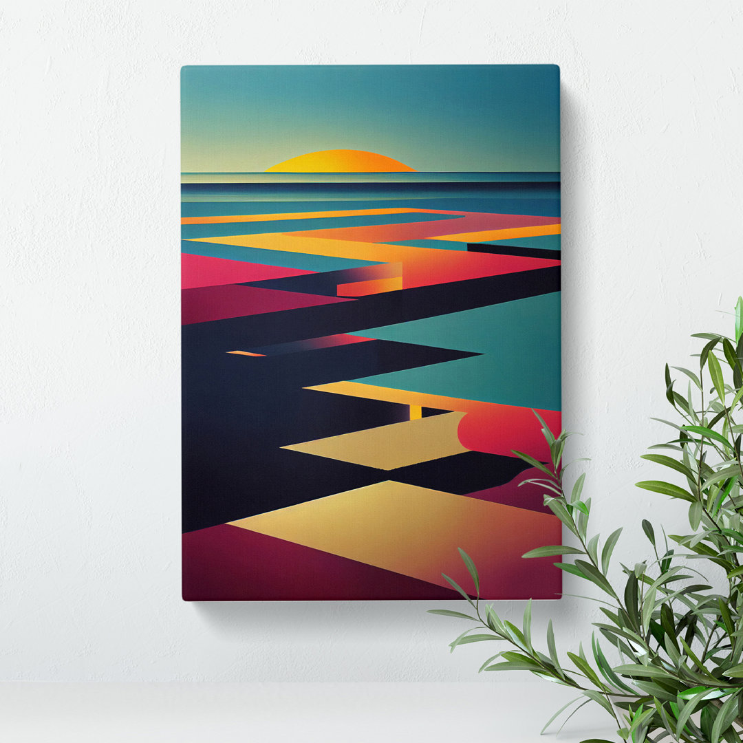 Ravishing Abstract Sunset - Wrapped Canvas
