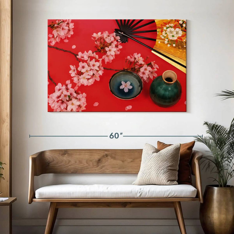 Yarlin Cherry Blossom Tea, 32" H x 48" W