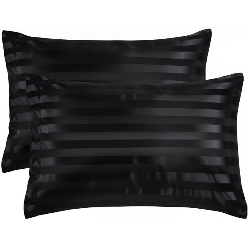 Synthea Luxurious Microfiber Pillow Covers Set of 2 - Soft, Durable & Stylish Pillowcases, Black