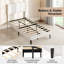Structure de lit simple en velours, lit plateforme tapissier avec tête de lit réglable beige / gris-129619079