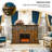 73.23"Brown Solid Wood Fireplace Mantel-1165350577