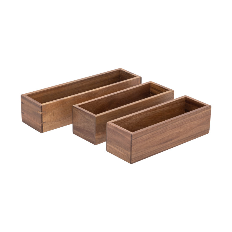 Ensemble de 9 tiroirs en bois d'acacia