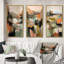 «Green and Beige Transcendant Reality III», ensemble de 3 peintures murales abstraites-324969196-324969198