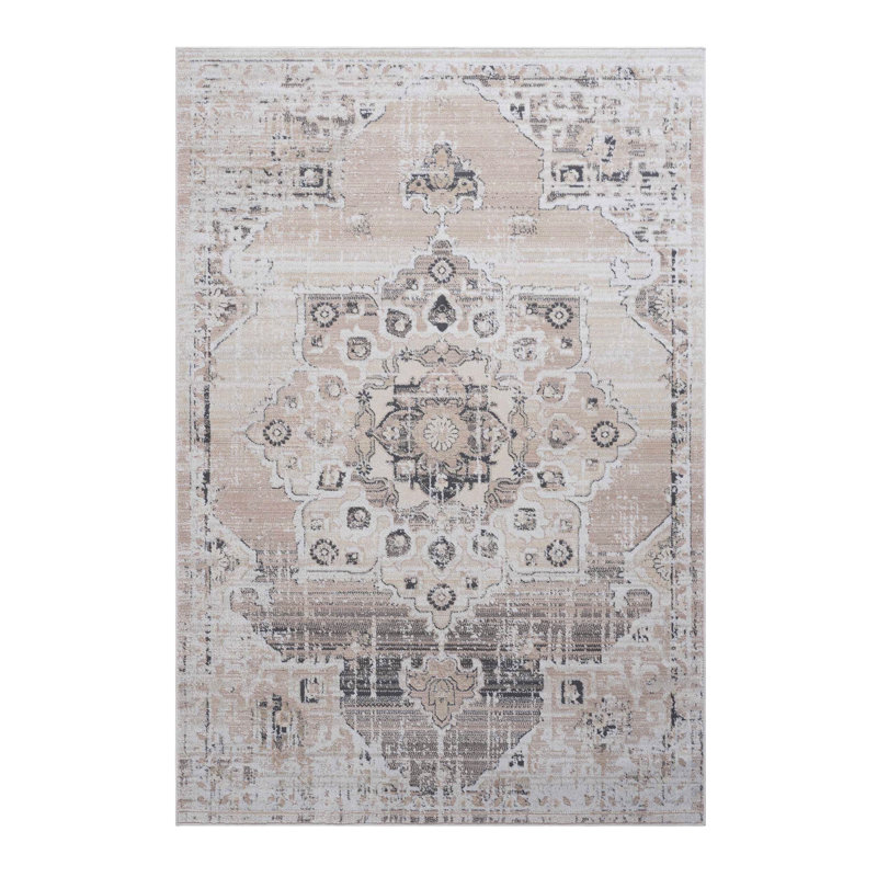 Collection Cream/Beige /Medallion Non-Shedding Living Room Bedroom Dining Home Office Stylish And Stain Resistant Area Rug
