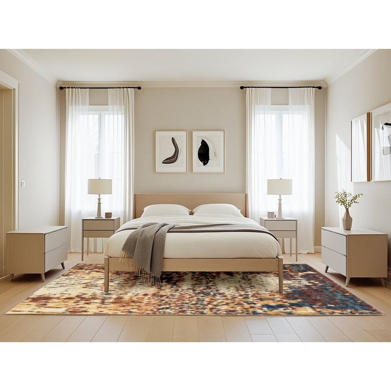 Tapis abstrait moderne 2563, Rectangle de 5 pi x 8 pi