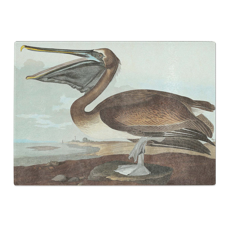 Tempered Glass a Pelican Chopping Board, 39 cm W x 28.5 cm L