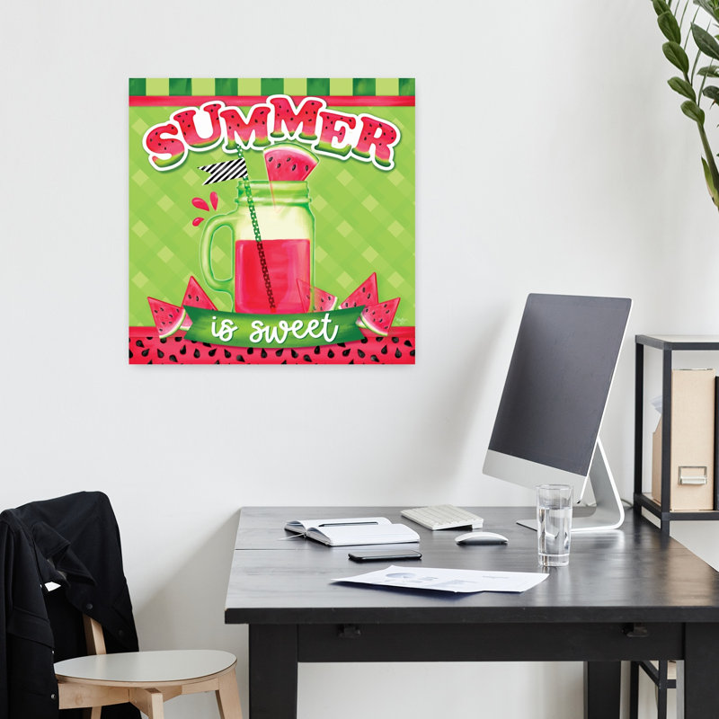 «Summer Is Sweet», art contemporain estival, 18" H x 18" W