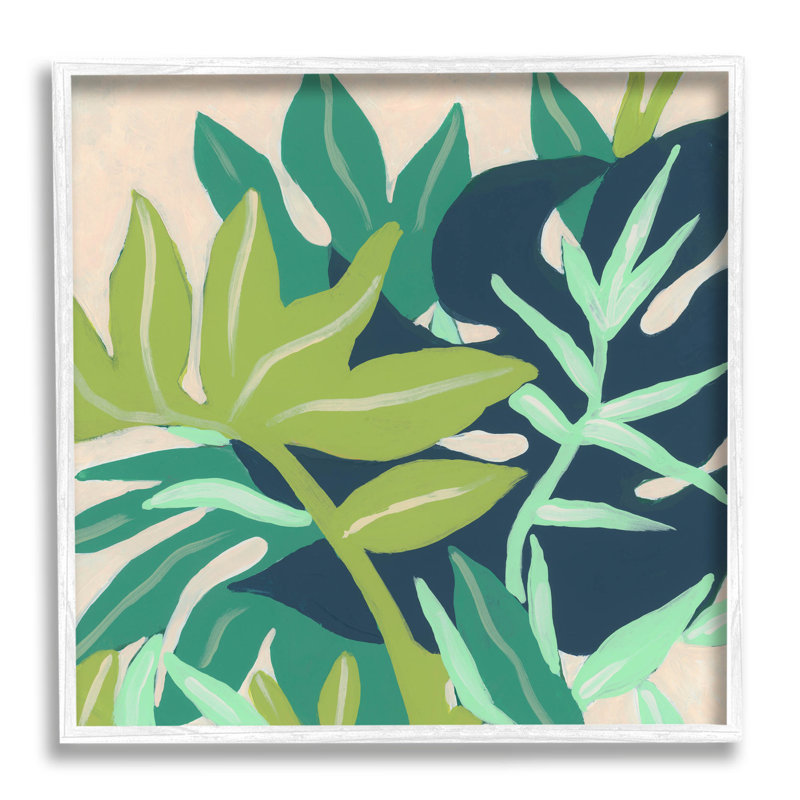 Feuilles de plantes tropicales superposées, giclée par June Erica Vess, H 24 po x l 24 po x P 1,5 po