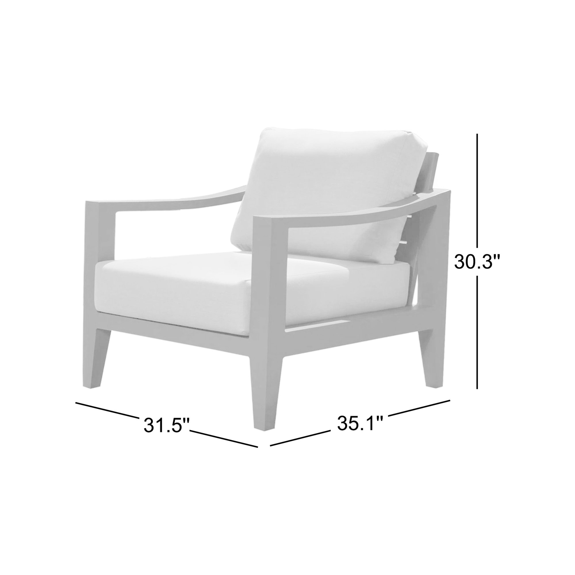 Solstice Patio Chair with SunbrCushions, Dark Gray, Gray