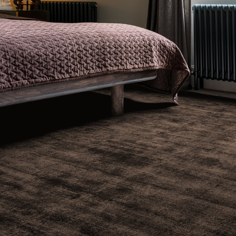 Doris Plain Silky Chocolate Rug, Rectangle 200 x 290cm