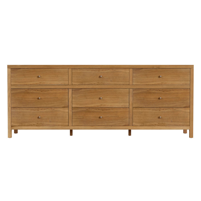 Commode rectangulaire 9 tiroirs Celine, Brun naturel