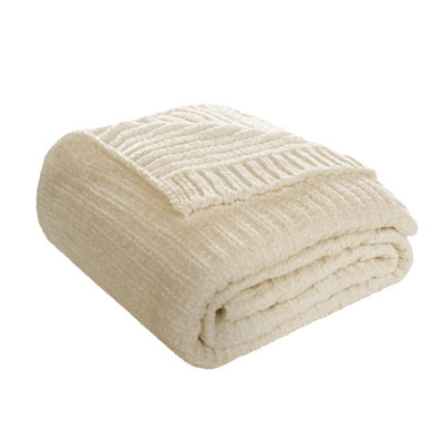 Soft Plush Lightweight Reversible Chenille Throw Blanket