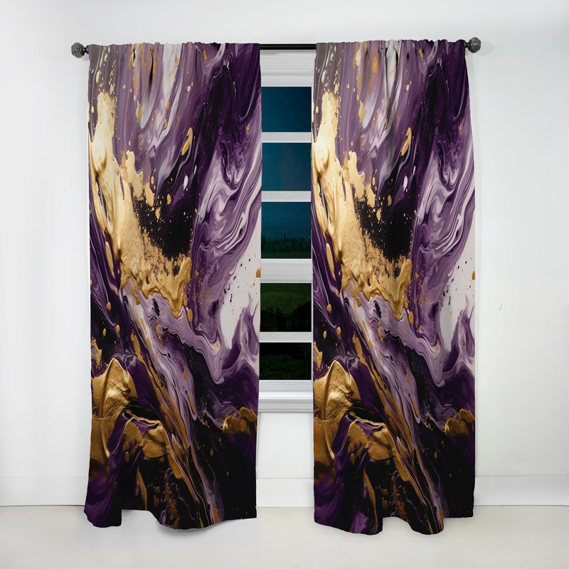 Mauve et mauve liquide Magic I - rideau en velours moderne - obscurcissant - 1 panneau, L 52 po x L 108 po