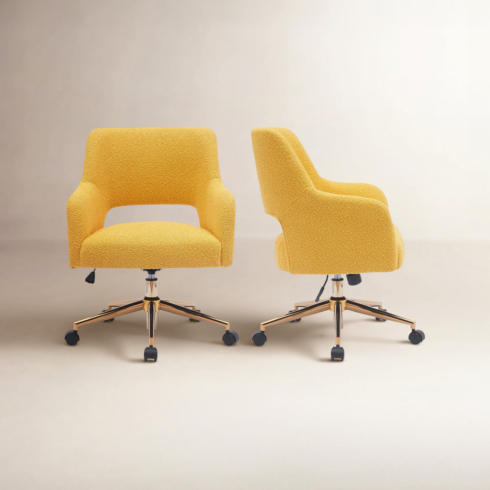 Swivel Office Chair, Mustard