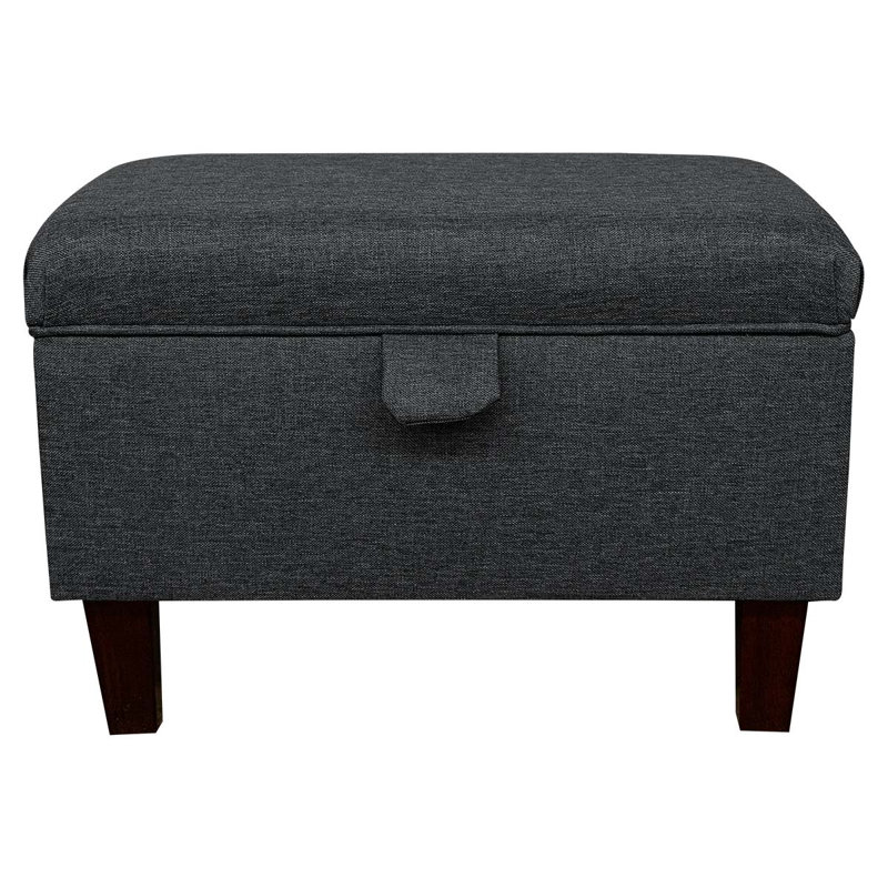 50cm Wide Rectangle Solid Colour Footstool Ottoman with Storage