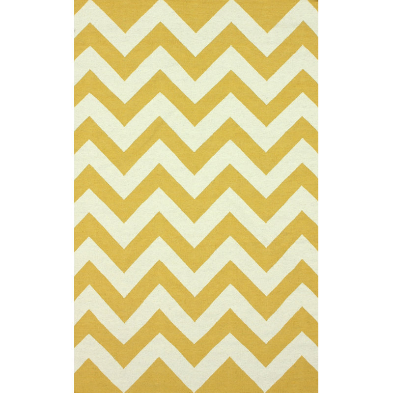 Tapis Panama à chevrons dorés, 7 pi 6 po x 9 pi 6 po