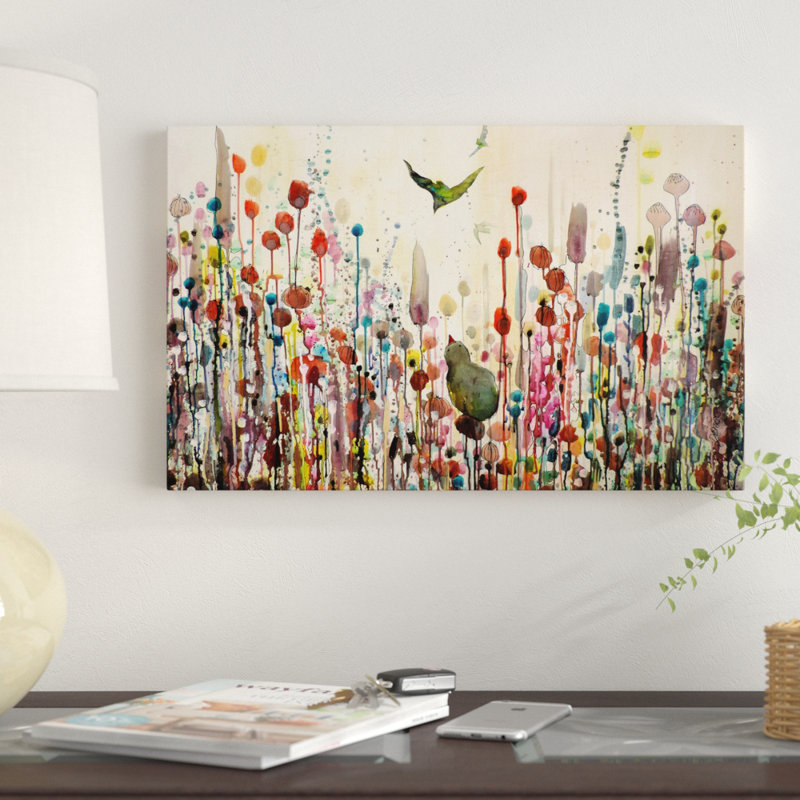 «Apprendre à voler» par Slyvie Demers, reproduction d'art graphique sur toile, H 22 po x l 32 po