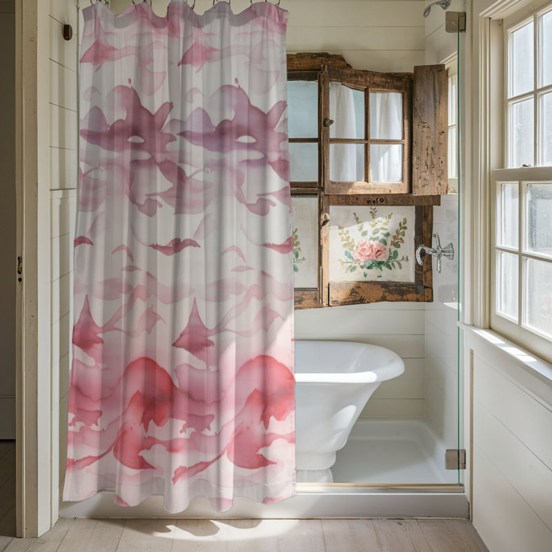 Pink Wave - Premium Shower Curtain, 74"H x 71"W